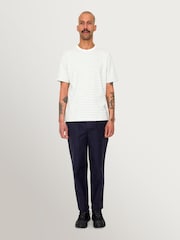 Folk White Short Sleeve Textured Stripe T-Shirt - Image 2 of 10