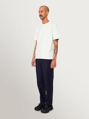 Folk White Short Sleeve Textured Stripe T-Shirt - Image 5 of 10