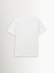 Folk White Short Sleeve Textured Stripe T-Shirt - Image 8 of 10
