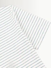 Folk White Short Sleeve Textured Stripe T-Shirt - Image 9 of 10