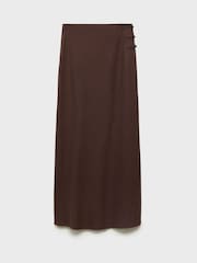 Mango Brown Linen Blend Maxi Skirt - Image 6 of 8