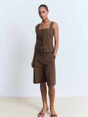 Mango Brown Button Waistcoat - Image 3 of 9