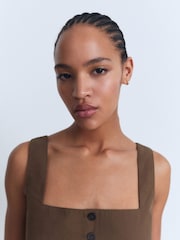 Mango Brown Button Waistcoat - Image 5 of 9
