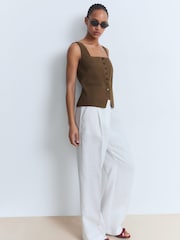 Mango Brown Button Waistcoat - Image 6 of 9