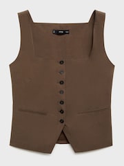 Mango Brown Button Waistcoat - Image 7 of 9