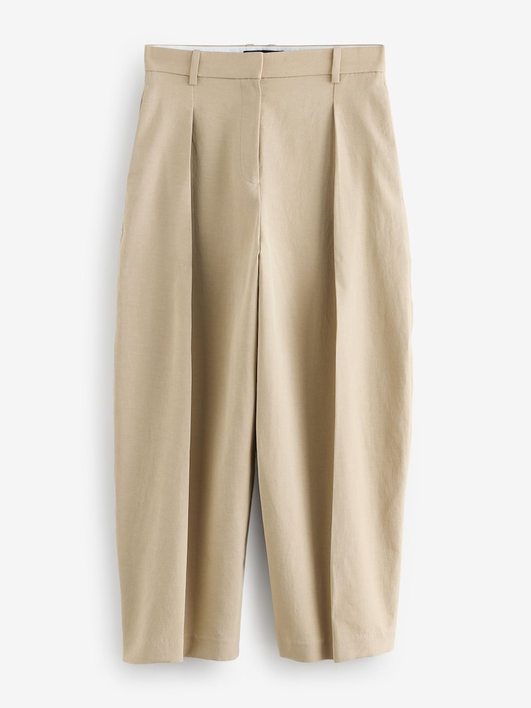 Mango Natural Barrel Leg Trousers - Image 1 of 1