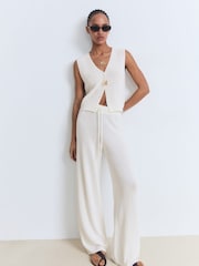 Mango White Knitted Waistcoat - Image 1 of 4