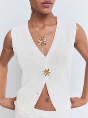 Mango White Knitted Waistcoat - Image 2 of 4
