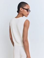 Mango White Knitted Waistcoat - Image 3 of 4