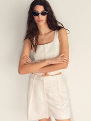 Mango Natural Linen Blend Waistcoat - Image 2 of 6