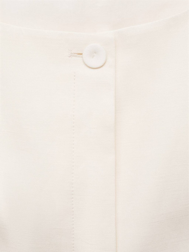 Mango Natural Linen Blend Waistcoat - Image 6 of 6
