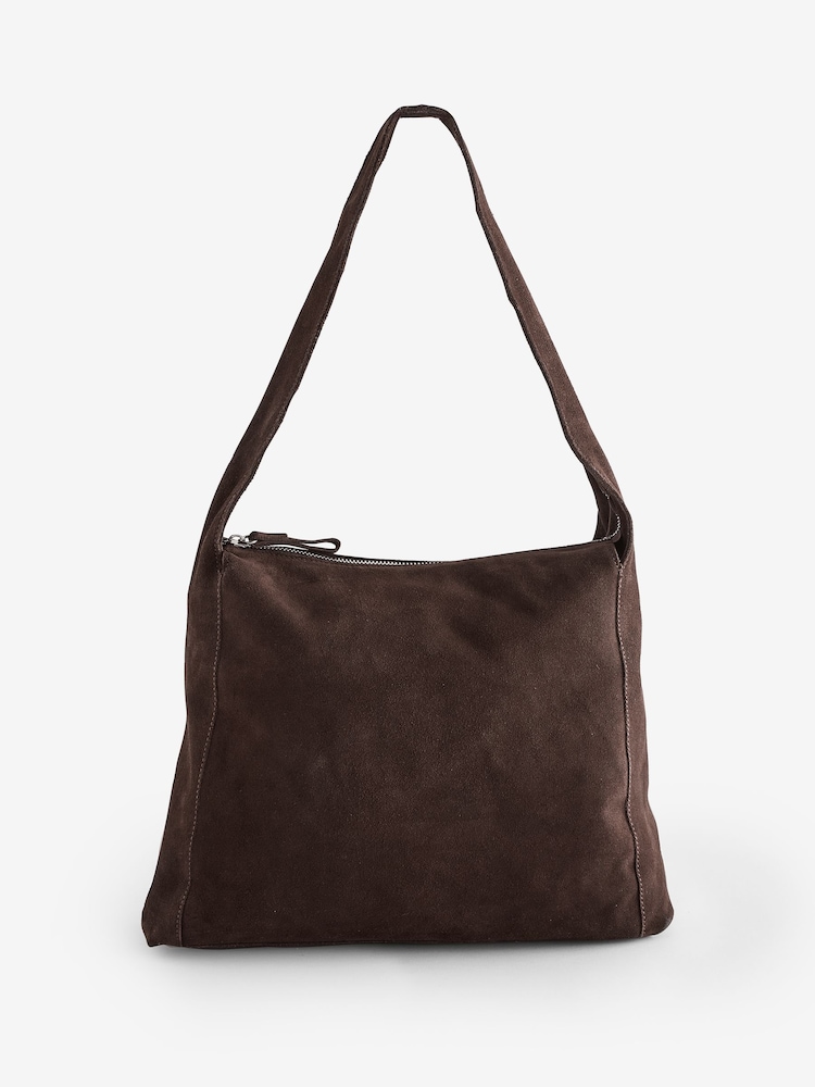 Mango Brown Suede Shoulder Bag - Image 1 of 1