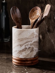 Natural N. Premium Marble and Wood Utensil Pot - Image 1 of 1