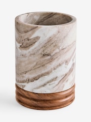 N. Premium Marble and Wood Utensil Pot - תמונה 3 מתוך 3