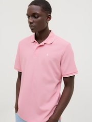 JACK & JONES Purple Waffle Short Sleeve Polo Shirt - Image 3 of 5