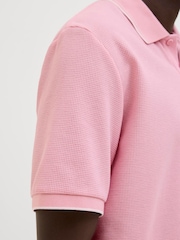 JACK & JONES Purple Waffle Short Sleeve Polo Shirt - Image 5 of 5