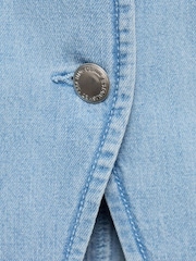 Mango Blue Buttoned Denim Waistcoat - Image 5 of 5