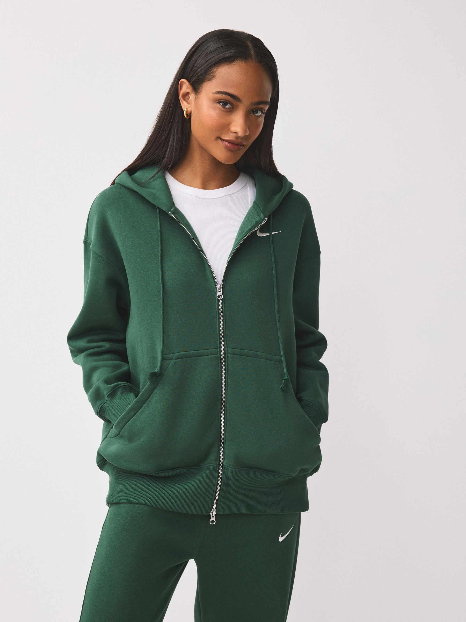nike full zip hoodie green