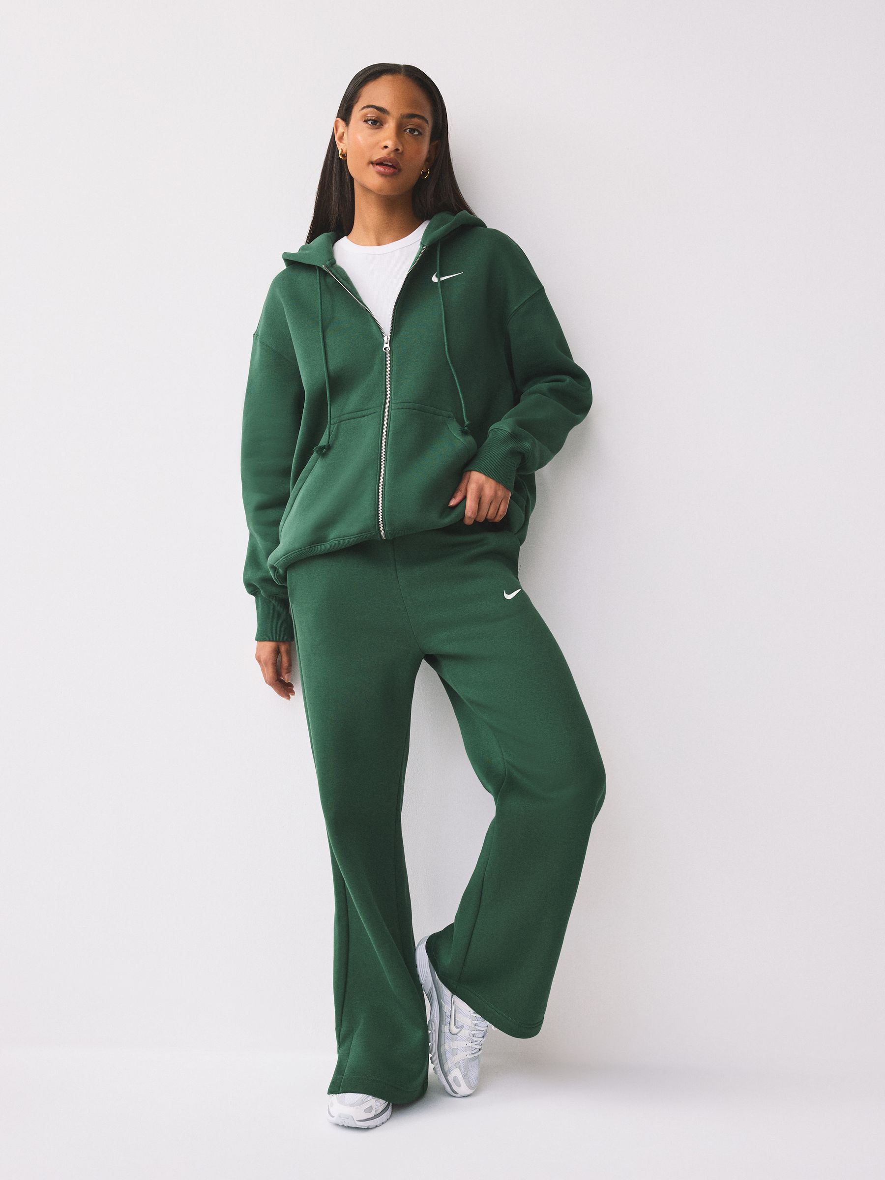 Buy Nike Fir Green Phoenix Fleece Oversized Full-Zip Hoodie from
