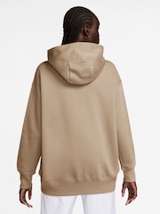 Nike Linen Natural Oversized Mini Sportswear Phoenix Fleece Swoosh Pullover Hoodie - Image 2 of 3