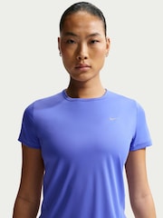 Nike Sapphire Blue Tempo Dri-FIT Short Sleeve Running Top - Image 3 of 5