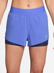 Niebieski szafirowy - Szorty do biegania Nike Swift Dri-FIT 2-w-1 ze średnim stanem - Obraz 1 z 4