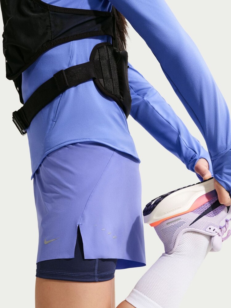 Nike Sapphire Blue Swift Dri-FIT Mid Rise 2-in-1 Running Shorts - Image 5 of 5