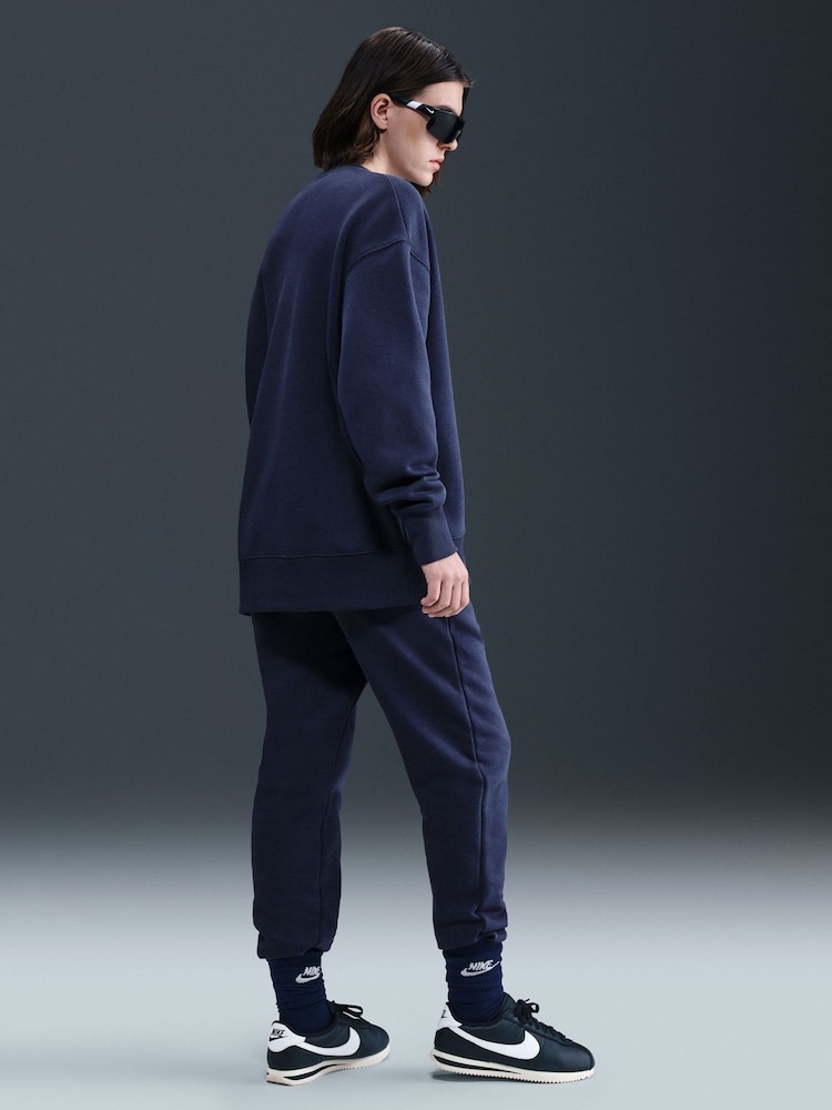 Nike Midnight Navy Phoenix Fleece Mid Rise Joggers - Image 2 of 8 Nike Midnight Navy Phoenix Fleece Mid Rise Joggers - Image 2 of 8