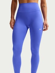 Nike Sapphire Blue One Seamless Front High Waisted Full Length Leggings - Image 3 of 6