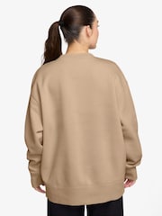 Nike Linen Natural Oversized Fleece Crew Neck Sweatshirt - Image 2 of 3