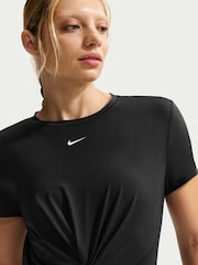 Nike Black One Classic Twist Dri-FIT Short Sleeve Top - Image 3 of 5