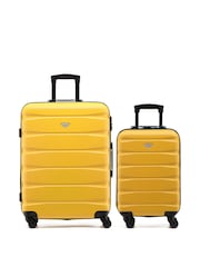 Flight Knight Yellow Medium Check-In & Small Carry-On Hardcase Travel Suitcase Set Of 2 - Image 1 of 8