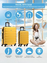 Flight Knight Yellow Medium Check-In & Small Carry-On Hardcase Travel Suitcase Set Of 2 - Image 2 of 8
