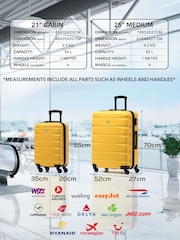 Flight Knight Yellow Medium Check-In & Small Carry-On Hardcase Travel Suitcase Set Of 2 - Image 3 of 8