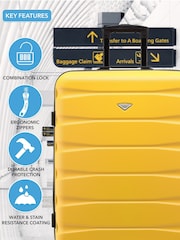 Flight Knight Yellow Medium Check-In & Small Carry-On Hardcase Travel Suitcase Set Of 2 - Image 5 of 8