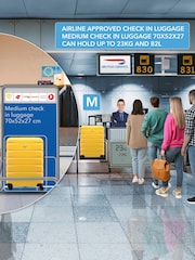 Flight Knight Yellow Medium Check-In & Small Carry-On Hardcase Travel Suitcase Set Of 2 - Image 8 of 8
