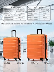 Flight Knight Medium & Large Orange Check-In Hold Luggage Hardcase Travel Suitcases Set Of 2 - Image 3 of 8