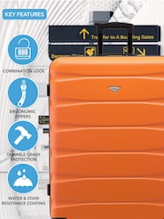 Flight Knight Medium & Large Orange Check-In Hold Luggage Hardcase Travel Suitcases Set Of 2 - Image 6 of 8