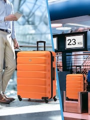 Flight Knight Medium & Large Orange Check-In Hold Luggage Hardcase Travel Suitcases Set Of 2 - Image 8 of 8