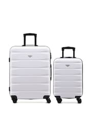 Flight Knight Medium Check-In & Small Carry-On Hardcase Travel White Suitcase Set Of 2 - Imagen 1 de 8