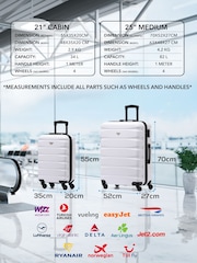 Flight Knight Medium Check-In & Small Carry-On Hardcase Travel White Suitcase Set Of 2 - Imagen 3 de 8
