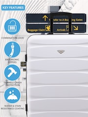 Flight Knight Medium Check-In & Small Carry-On Hardcase Travel White Suitcase Set Of 2 - Imagen 6 de 8