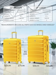 Flight Knight  Medium & Large Yellow Check-In Hold Luggage Hardcase Travel Suitcases Set Of 2 - Image 3 of 8