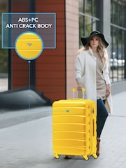 Flight Knight  Medium & Large Yellow Check-In Hold Luggage Hardcase Travel Suitcases Set Of 2 - Image 5 of 8
