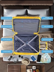 Flight Knight  Medium & Large Yellow Check-In Hold Luggage Hardcase Travel Suitcases Set Of 2 - Image 7 of 8