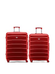 Flight Knight Medium and Large Red Check In Hold Luggage Hardcase Travel Suitcases Set Of 2 - Image 1 of 8