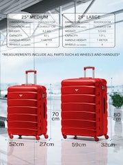 Flight Knight Medium and Large Red Check In Hold Luggage Hardcase Travel Suitcases Set Of 2 - Image 4 of 8