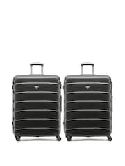 Flight Knight Large Grey Check-In Hold Luggage Hardcase Travel Suitcases Set Of 2 - Image 1 of 8