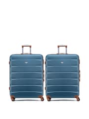 Flight Knight Large Blue Check-In Hold Luggage Hardcase Travel Suitcases Set Of 2 - Image 1 of 8