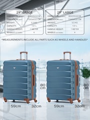 Flight Knight Large Blue Check-In Hold Luggage Hardcase Travel Suitcases Set Of 2 - Image 3 of 8